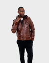 LIAM MEN'S LEATHER JACKET WITH HOOD